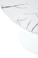 Table à manger \'Lorca\' Ronde 80cm - Marbre/Blanc
