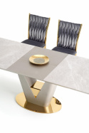 Table à manger \'Valentino\' 160-220cm - Gris/laiton