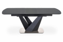 Table à manger \'Patrizio\' 160-200cm - Gris/noir