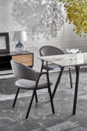 Table à manger \'Viksten\' 140-180x80cm - Noir/Gris