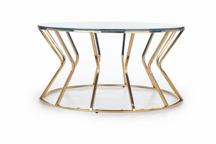 Table basse \'Afina\' ronde 90cm - Verre/laiton dans le groupe Meubles / Tables / Table basse chez Reforma (2010001188766)