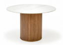 Table à manger \'Bruno\' Ronde 120cm - Noyer/marbre