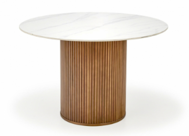 Table à manger \'Bruno\' Ronde 120cm - Noyer/marbre dans le groupe Meubles / Tables / Tables rondes chez Reforma (2010001196662)