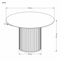 Table à manger \'Bruno\' Ronde 120cm - Noyer/marbre