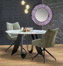 Table à manger \'Giovanni\' Ronde 135cm - Vert/noir