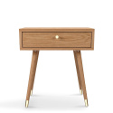 Table de nuit \'Prime\' - Chêne/Laiton