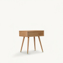 Table de nuit \'Prime\' - Chêne/Laiton