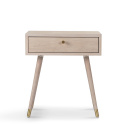 Table de nuit \'Prime\' - Chêne blanc/Laiton