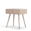 Table de nuit \'Prime\' - Chêne blanc/Laiton