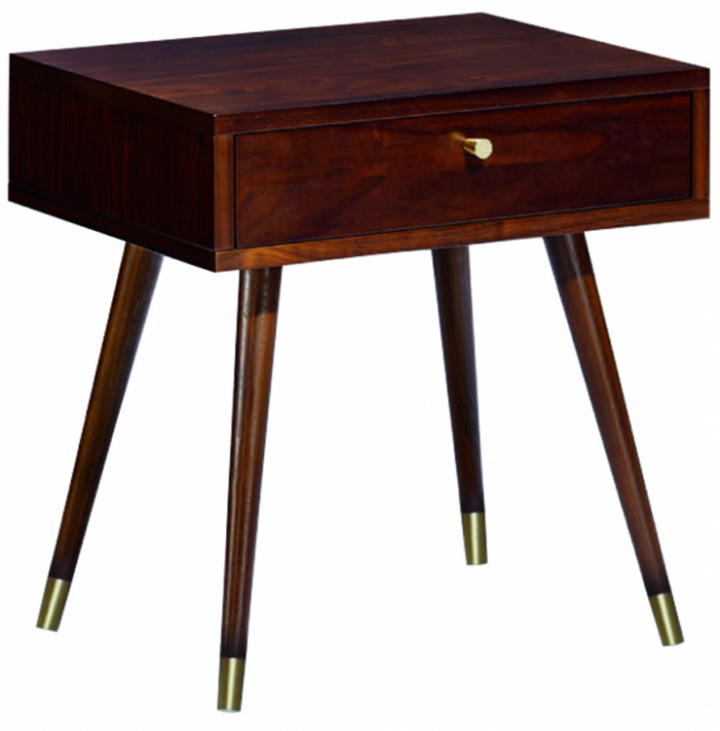 Table de nuit \'Prime\' - Noyer/Laiton dans le groupe Meubles / Tables / Tables de chevet chez Reforma (2106)