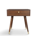Table de nuit \'Prime\' - Noyer/Laiton