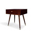 Table de nuit \'Prime\' - Noyer/Laiton