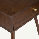 Table de nuit \'Prime\' - Noyer/Laiton