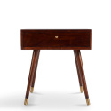 Table de nuit \'Prime\' - Noyer/Laiton