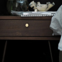 Table de nuit \'Prime\' - Noyer/Laiton