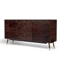 Meuble TV/Commode \'Prime\' - Noyer/Laiton