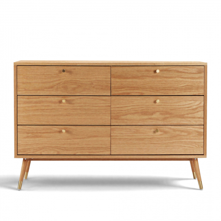 Commode \'Prime\' 6 tiroirs - Chêne dans le groupe Meubles / Étagères & rangement / Commodités chez Reforma (2108-oak)