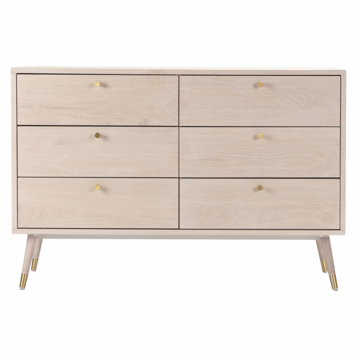 Commode \'Prime\' 6 tiroirs - Chêne blanc dans le groupe Meubles / Étagères & rangement / Commodités chez Reforma (2108-white-oak)