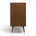 Commode \'Prime\' 6 tiroirs - Noyer/Laiton