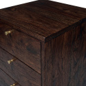 Commode \'Prime\' 5 tiroirs - Noyer/Laiton