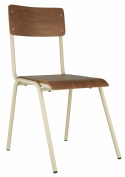 Chaise d\'école \'Contreplaqué\' Empilable - Brun/blanc
