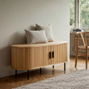 Meuble TV \'Holmvik\' - Naturel/Noir