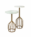 Table d\'appoint \'Salerno\' M - Laiton/Marbre