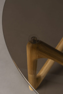 Table basse \'Naia\' Ronde 80cm - Naturel/Vitre