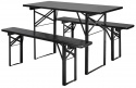 Table et bancs \'Garden\' 160x60cm - Noir
