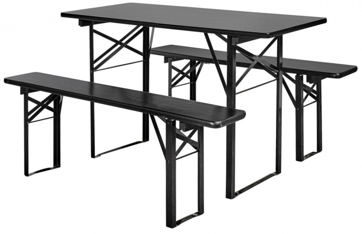 Table et bancs \'Garden\' 160x60cm - Noir dans le groupe Meubles / Mobilier de jardin / Groupes de jardin chez Reforma (27215)