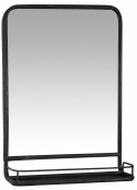 Miroir mural avec étagère \'Tulipe\' - Noir