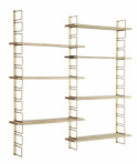 Étagère murale \'Wooden shelves\' - Laiton/naturel