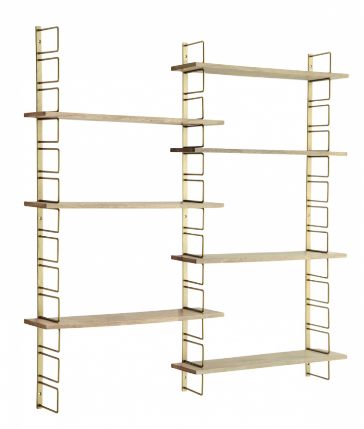 Étagère murale \'Wooden shelves\' - Laiton/naturel dans le groupe Meubles / Étagères & rangement chez Reforma (32838)
