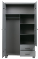 Armoire \'Dennis\' avec tiroirs - Gris béton