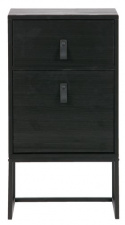 Table de chevet \'Zola\' tiroir+armoire - Noir