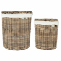 Panier à linge 2 pièces \'Rattan\' - Naturel