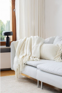 Plaid \' Samantha \' 130 x 170 cm - Blanc
