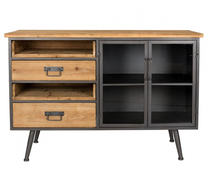 Table d\'appoint \'Damian\' - Noir/Naturel dans le groupe Meubles / Étagères & rangement / Buffets chez Reforma (4300012)