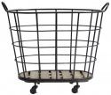 Panier en acier sur roulettes - Noir