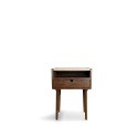 Table d’appoint \'Sapri\' 45x60cm - Noyer/Travertin