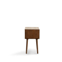 Table d’appoint \'Sapri\' 45x60cm - Noyer/Travertin