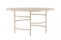 Table à manger \'Copenhagen\' 140x74cm - Blanc pigmenté/Or