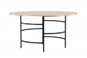 Table à manger \'Copenhagen\' 140x74cm - Blanc pigmenté/Noir