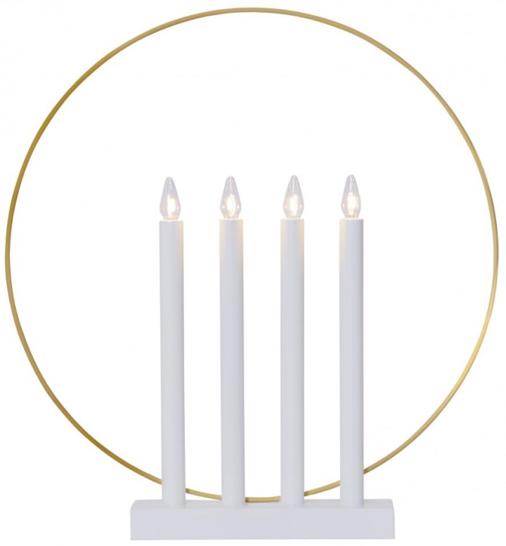 Bougeoir de l\'Avent \'Glory\' - Blanc/Or dans le groupe Éclairage / Lampes / Éclairage de Noël chez Reforma (644-61)