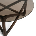 Table basse \'Modica\' Ø80 – Noyer/Verre