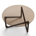 Table basse \'Modica\' Ø80 – Noyer/Verre