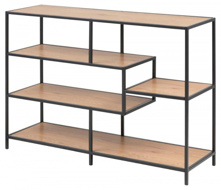 Bibliothèque \'Seaford\' 114x78cm - Nature/Noir dans le groupe Meubles / Étagères & rangement / Bibliothèques chez Reforma (74544)