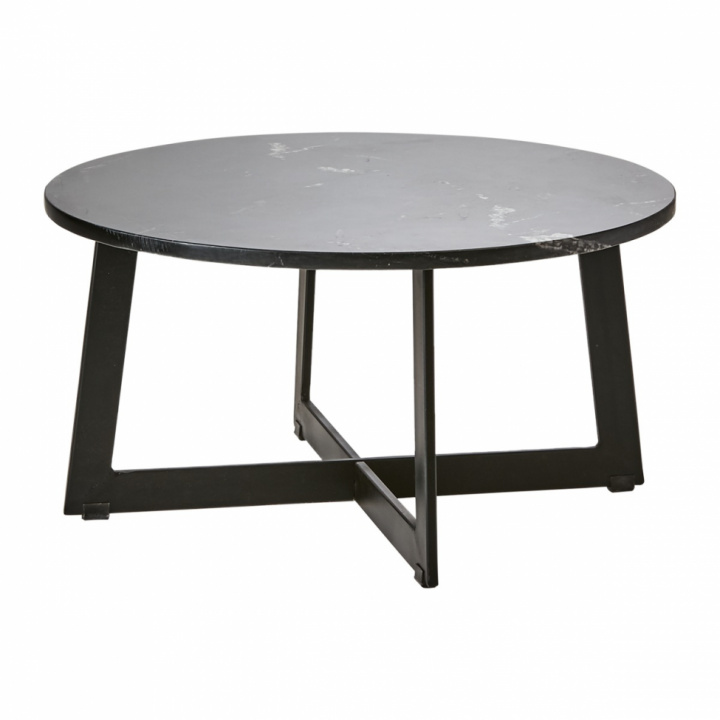 Table basse \'Milan L\' ronde 70cm - Noir/marbre dans le groupe Meubles / Tables / Table basse chez Reforma (797-387-60)