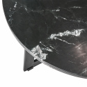 Table basse \'Milan L\' ronde 70cm - Noir/marbre
