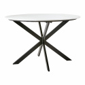 Table à manger \'Milan\' ronde 120cm - Blanc/noir